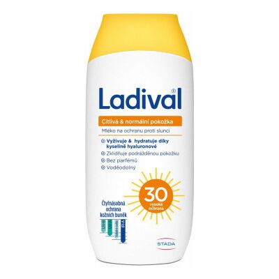 STADA Ladival citlivá&normální pokožka mléko OF30 200 ml STADA Ladival citlivá&normální pokožka mléko OF30 200 ml