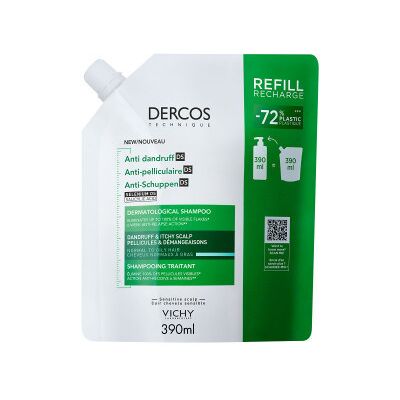 VICHY dercos šampon lupy mastné vlasy náplň 390 ml VICHY dercos šampon lupy mastné vlasy náplň 390 ml