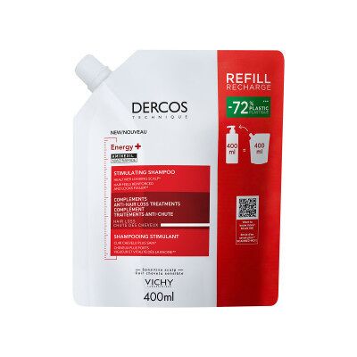 VICHY DERCOS ENERGY+ STIMULATING SHAMPOO stimulujúci šampón náhradná náplň 400 ml VICHY DERCOS ENERGY+ STIMULATING SHAMPOO stimulujúci šampón náhradná náplň 400 ml