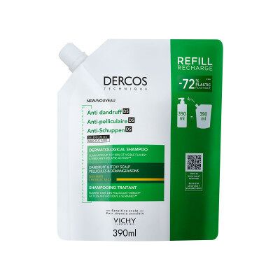VICHY DERCOS Šampón proti lupinám suché vlasy - náhradná náplň 390 ml VICHY DERCOS Šampón proti lupinám suché vlasy - náhradná náplň 390 ml