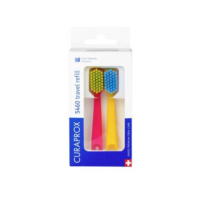 CURADEN Curaprox CS 5460 Travel set náhradní hlavice kartáčku tmavě růžová + žlutá CURADEN Curaprox CS 5460 Travel set náhradní hlavice kartáčku tmavě růžová + žlutá