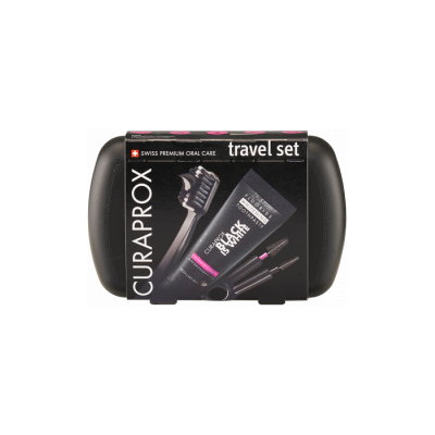 CURADEN CURAPROX Travel set Black Is White zubná kefka, 2x medzizubná kefka stromčeková, zubná pasta 10 ml, CURADEN CURAPROX Travel set Black Is White zubná kefka, 2x medzizubná kefka stromčeková, zubná pasta 10 ml,