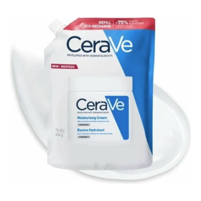 VICHY CeraVe Refill Moisturizing Cream hydratačný krém na tvár a telo pre suchú až veľmi suchú pokožku náhradná náplň 454 g VICHY CeraVe Refill Moisturizing Cream hydratačný krém na tvár a telo pre suchú až veľmi suchú pokožku náhradná náplň 454 g