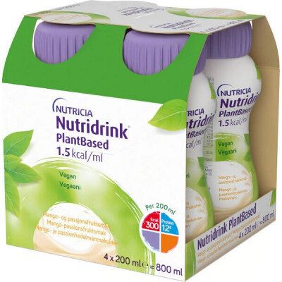 NUTRICIA Nutridrink PlantBased Mango/marakuja 4 x 200 ml NUTRICIA Nutridrink PlantBased Mango/marakuja 4 x 200 ml