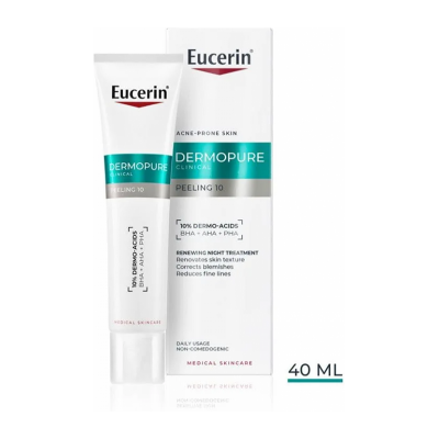 BEIERSDORF Eucerin DERMOPURE CLINICAL 10% peeling nočný, pleť so sklonom k akné 1x40 ml BEIERSDORF Eucerin DERMOPURE CLINICAL 10% peeling nočný, pleť so sklonom k akné 1x40 ml