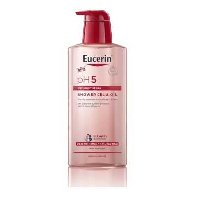 BEIERSDORF Eucerin pH5 Sprchový gél & olej pre suchú citlivú pokožku 400 ml BEIERSDORF Eucerin pH5 Sprchový gél & olej pre suchú citlivú pokožku 400 ml