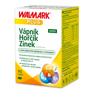 Walmark Váp-Hoř-Zinok Osteo tabliet 90 Walmark Váp-Hoř-Zinok Osteo tabliet 90