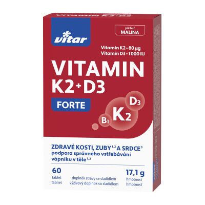 VITAR VITAMIN K2 + D3 FORTE 60 tabliet VITAR VITAMIN K2 + D3 FORTE 60 tabliet