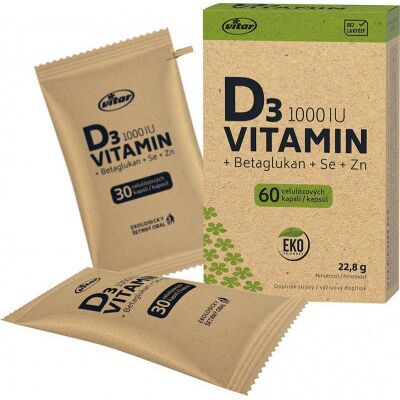 VITAR Vitamin D3 1000IU+betaglukan EKO 60 kapsúl VITAR Vitamin D3 1000IU+betaglukan EKO 60 kapsúl
