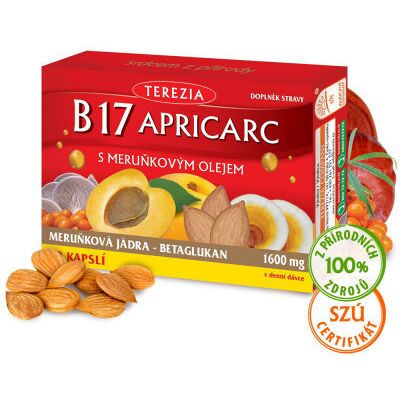 Terezia B17 Apricarc s marhuľovým olejom 60 kapsúl Terezia B17 Apricarc s marhuľovým olejom 60 kapsúl