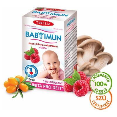 Terezia Baby Imun sirup s hlivou a rakytníkom malina 100 ml Terezia Baby Imun sirup s hlivou a rakytníkom malina 100 ml