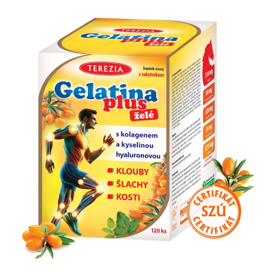 Terezia Gelatina Plus Želé s kolagénom a kyselinou hyalurónovou 120 želé pastiliek Terezia Gelatina Plus Želé s kolagénom a kyselinou hyalurónovou 120 želé pastiliek
