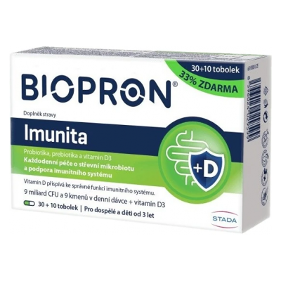 WALMARK Biopron Imunita probiotika + vitamin D 30+10 tabliet WALMARK Biopron Imunita probiotika + vitamin D 30+10 tabliet