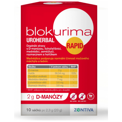 BIOMEDICA Blokurima Uroherbal rapid 2 g D-manózy 10 sáčkov BIOMEDICA Blokurima Uroherbal rapid 2 g D-manózy 10 sáčkov