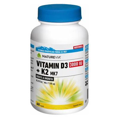 BIOVIT NatureVia Vitamin D3 3000IU + K2 MK7 60 kapsúl BIOVIT NatureVia Vitamin D3 3000IU + K2 MK7 60 kapsúl