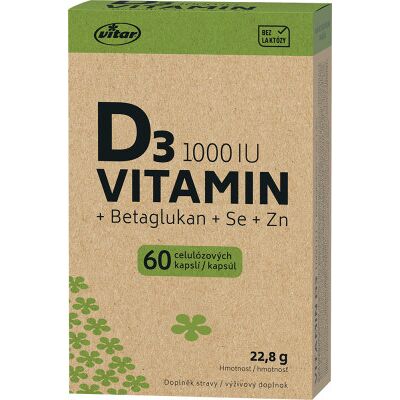 VITAR Vitamin D3 1000IU+betaglukan EKO 60 kapsúl VITAR Vitamin D3 1000IU+betaglukan EKO 60 kapsúl