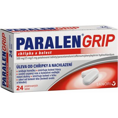 ZENTIVA Paralen Grip chrípka a bolesť tbl.flm.1 x 24 ZENTIVA Paralen Grip chrípka a bolesť tbl.flm.1 x 24
