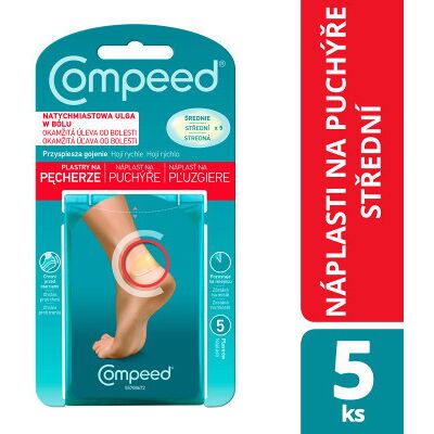 HRA PHARMA Compeed náplasť na pľuzgiere stredná 5 ks HRA PHARMA Compeed náplasť na pľuzgiere stredná 5 ks