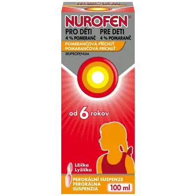 RECKITT Nurofen pre deti 4% pomaranč sus.por.1 x 100 ml/4,0 g RECKITT Nurofen pre deti 4% pomaranč sus.por.1 x 100 ml/4,0 g