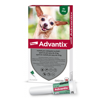 KVP PHARMA Advantix spot-on do 4 kg 4 x 0,4 ml KVP PHARMA Advantix spot-on do 4 kg 4 x 0,4 ml
