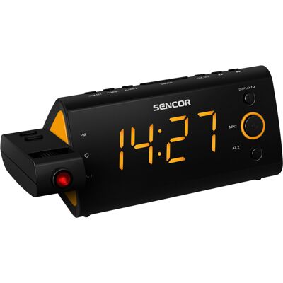 Sencor SRC 330 OR Rádiobudík s premietaním času a teplomerom LED displej, Duálny alarm s funkciou víkendu, PLL FM rádio s 10 predvoľbami, . Sencor SRC 330 OR Rádiobudík s premietaním času a teplomerom LED displej, Duálny alarm s funkciou víkendu, PLL FM rádio s 10 predvoľbami, .