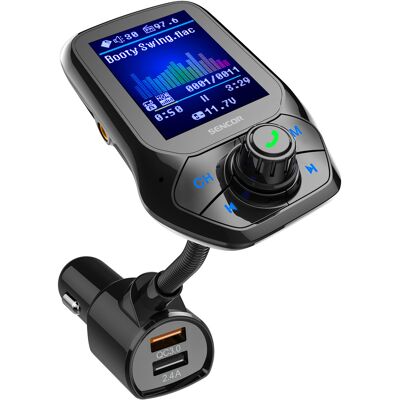 Sencor SWM 5858 BT/MP3 FM Modulátor do auta s QC3.0 rýchlonabíjačkou Podpora: Bluetooth, USB flash disk, TF karta, AUX-IN, MP3, WMA, FLAC, WAV a Sencor SWM 5858 BT/MP3 FM Modulátor do auta s QC3.0 rýchlonabíjačkou Podpora: Bluetooth, USB flash disk, TF karta, AUX-IN, MP3, WMA, FLAC, WAV a