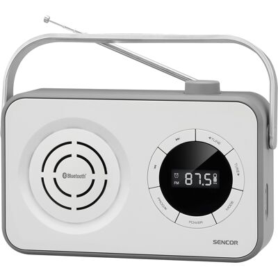 Sencor SRD 3200 W Prenosný PLL FM rádioprijímač Vysoká citlivosť a vynikajúci zvukový výkon, Bluetooth V4.0, Micro SD slot, . Sencor SRD 3200 W Prenosný PLL FM rádioprijímač Vysoká citlivosť a vynikajúci zvukový výkon, Bluetooth V4.0, Micro SD slot, .