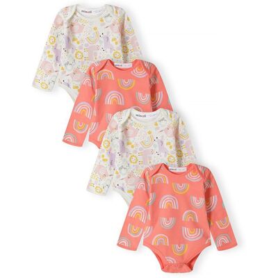 Body pre dojčatá 4pack, Minoti, 16mbabay 9, ružová - 68/74 6-9m Body pre dojčatá 4pack, Minoti, 16mbabay 9, ružová - 68/74 6-9m