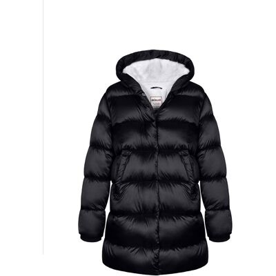 Dievčenský nylonový kabát Puffa s podšívkou z mikroflísu, Minoti, 12COAT 2, čierny - 104/110 4/5let Dievčenský nylonový kabát Puffa s podšívkou z mikroflísu, Minoti, 12COAT 2, čierny - 104/110 4/5let