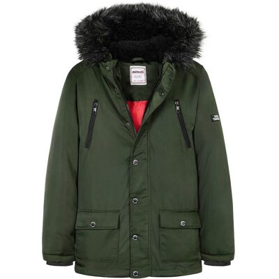 Chlapčenský kabát s kapucňou, Minoti, 11COAT 21, khaki - 158/164 13/14let Chlapčenský kabát s kapucňou, Minoti, 11COAT 21, khaki - 158/164 13/14let