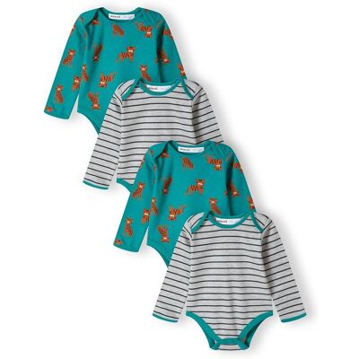 Detské body 4pack, Minoti, 15mbaby 9, modré - 50/56 NB Detské body 4pack, Minoti, 15mbaby 9, modré - 50/56 NB