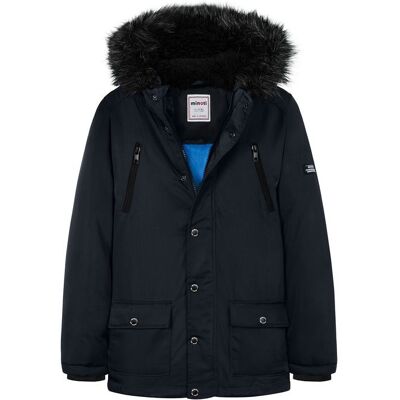 Chlapčenský kabát typu parka, Minoti, 11COAT 20, modrý - 98/104 3/4let Chlapčenský kabát typu parka, Minoti, 11COAT 20, modrý - 98/104 3/4let