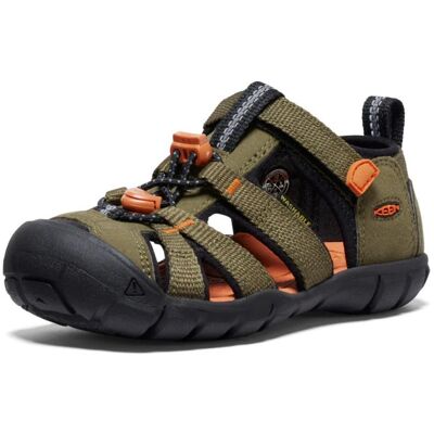 Chlapčenské sandále KEEN SEACAMP II CNX dark olive/gold flame - 25/26 Chlapčenské sandále KEEN SEACAMP II CNX dark olive/gold flame - 25/26