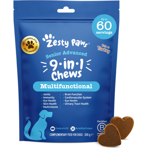 Zesty Paws Senior Advanced 9-in-1 Chews (60 ks) – funkčný doplnok stravy 9v1 pre starších Zesty Paws Senior Advanced 9-in-1 Chews (60 ks) – funkčný doplnok stravy 9v1 pre starších