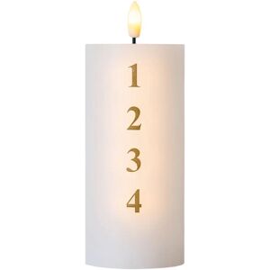 SIRIUS LED sviečka na batérie Sille Advent s číslami, Ø 7 × 15 cm, biela/zlatá SIRIUS LED sviečka na batérie Sille Advent s číslami, Ø 7 × 15 cm, biela/zlatá