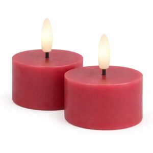SIRIUS Sada LED čajových sviečok na batérie Sille Tealight, Ø 6 × 3,4 cm, tmavá slivka, z pravého vosku, balenie 2 ks SIRIUS Sada LED čajových sviečok na batérie Sille Tealight, Ø 6 × 3,4 cm, tmavá slivka, z pravého vosku, balenie 2 ks