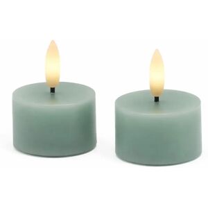 SIRIUS Sada LED čajových sviečok na batérie Sille Tealight, Ø 4,5 × 2,2 cm, pieskovo zelená, z pravého vosku, balenie 2 ks SIRIUS Sada LED čajových sviečok na batérie Sille Tealight, Ø 4,5 × 2,2 cm, pieskovo zelená, z pravého vosku, balenie 2 ks
