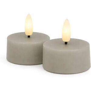 SIRIUS Sada LED čajových sviečok na batérie Sille Tealight, Ø 4,5 × 2,2 cm, teplá sivá, z pravého vosku, balenie 2 ks SIRIUS Sada LED čajových sviečok na batérie Sille Tealight, Ø 4,5 × 2,2 cm, teplá sivá, z pravého vosku, balenie 2 ks