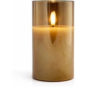 DECOLED Sviečka LED v skle na batérie, Ø 7,5 × 15 cm, zlatá, 2× AA DECOLED Sviečka LED v skle na batérie, Ø 7,5 × 15 cm, zlatá, 2× AA