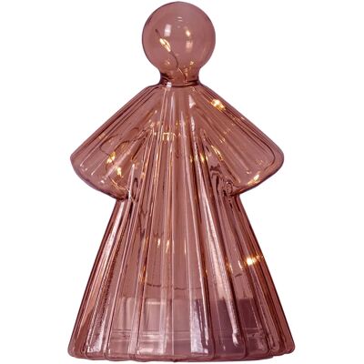 SIRIUS LED svietiaci sklenený anjel s baterkou, bordová farba, 15 cm, 1× CR2032 SIRIUS LED svietiaci sklenený anjel s baterkou, bordová farba, 15 cm, 1× CR2032