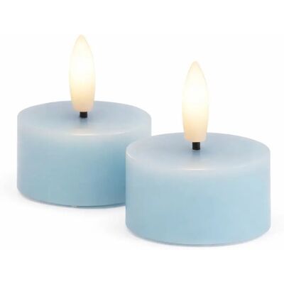 SIRIUS Sada LED čajových sviečok na batérie Sille Tealight, Ø 4,5 × 2,2 cm, nebesky modrá, z pravého vosku, balenie 2 ks SIRIUS Sada LED čajových sviečok na batérie Sille Tealight, Ø 4,5 × 2,2 cm, nebesky modrá, z pravého vosku, balenie 2 ks