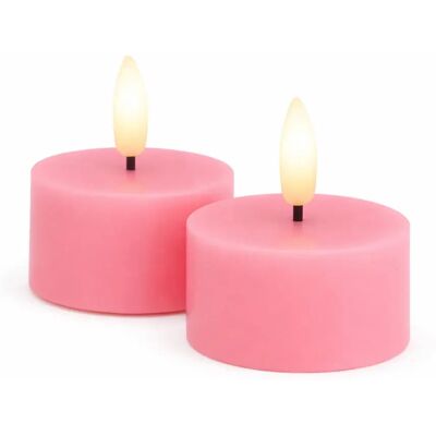 SIRIUS Sada LED čajových sviečok na batérie Sille Tealight, Ø 6 × 3,4 cm, staroružová farba, z pravého vosku, balenie 2 ks SIRIUS Sada LED čajových sviečok na batérie Sille Tealight, Ø 6 × 3,4 cm, staroružová farba, z pravého vosku, balenie 2 ks