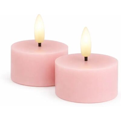 SIRIUS Sada LED čajových sviečok na batérie Sille Tealight, Ø 6 × 3,4 cm, jemne ružová, z pravého vosku, balenie 2 ks SIRIUS Sada LED čajových sviečok na batérie Sille Tealight, Ø 6 × 3,4 cm, jemne ružová, z pravého vosku, balenie 2 ks