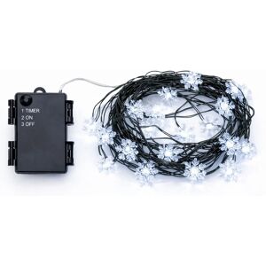 DECOLED Vonkajšie LED svetlá na batérie, ľadovo biele, 50 LED diód, 5,3 m, IP44, 3× AA DECOLED Vonkajšie LED svetlá na batérie, ľadovo biele, 50 LED diód, 5,3 m, IP44, 3× AA