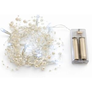 DECOLED Batériové LED svetlá biela perla 1,3 m, ľadovo biela, 10 diód, IP20 interiér, 2× AA DECOLED Batériové LED svetlá biela perla 1,3 m, ľadovo biela, 10 diód, IP20 interiér, 2× AA