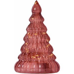 SIRIUS LED stromček na batérie, sklo, bordová farba, Ø 13 × 23,5 cm, 3× AA SIRIUS LED stromček na batérie, sklo, bordová farba, Ø 13 × 23,5 cm, 3× AA