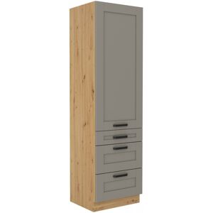 VENETI Potravinová skriňa so šuplíkmi LAILI - šírka 60 cm, svetlo šedá / dub artisan VENETI Potravinová skriňa so šuplíkmi LAILI - šírka 60 cm, svetlo šedá / dub artisan