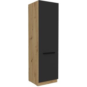 VENETI Potravinová skriňa LUNARA - šírka 60 cm, čierna / dub artisan VENETI Potravinová skriňa LUNARA - šírka 60 cm, čierna / dub artisan