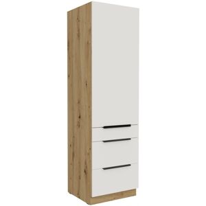 VENETI Potravinová skriňa so šuplíkmi LUNARA - šírka 60 cm, biela / dub artisan VENETI Potravinová skriňa so šuplíkmi LUNARA - šírka 60 cm, biela / dub artisan