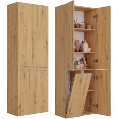 VENETI Kúpeľňová skrinka s košom na bielizeň ATSO 1 - dub artisan VENETI Kúpeľňová skrinka s košom na bielizeň ATSO 1 - dub artisan